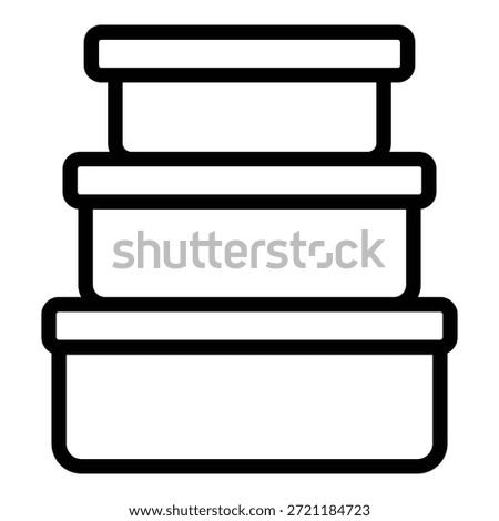 Take away food plastic boxes icon. Outline Take away food plastic boxes vector icon for web design isolated on white background