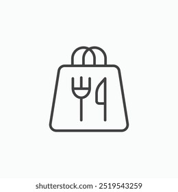 Take away food thin liner icon isolated