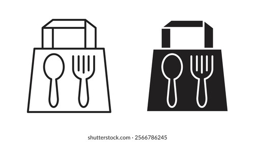 Take away food vector line icon illustration