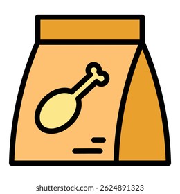 Take away fresh food icon. Outline Take away fresh food vector icon for web design isolated on white background color flat