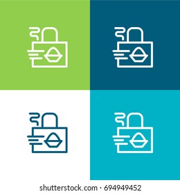 Take away green and blue material color minimal icon or logo design