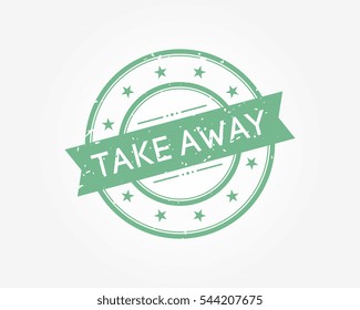 take away. green stamp sign vector illustration