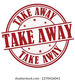 Take away grunge rubber stamp on white background, vector illustration