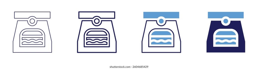 Take away icon in 4 different styles. Thin Line, Line, Bold Line, Duotone. Duotone style. Editable stroke.