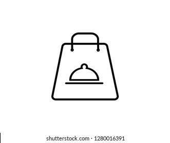 Take away icon. Food delivery and restaurant usage. Vector illustration