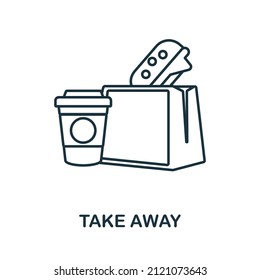 Take Away icon. Line element from collection. Linear Take Away icon sign for web design, infographics and more.