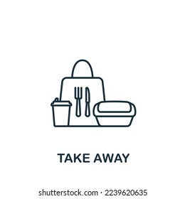 Take Away icon. Monochrome simple New Normality icon for templates, web design and infographics