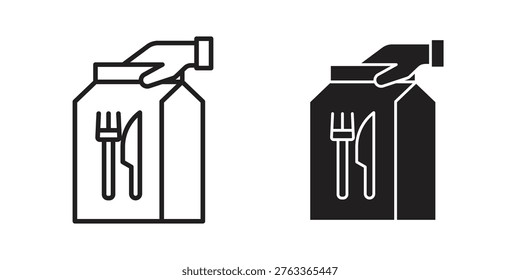 Take away icon set. black Illustration for graphic and web design.
