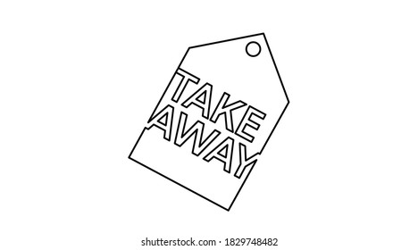 Take away icon vector isolated on white background