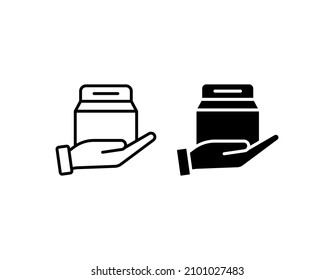 take away icon vector isolated on white background