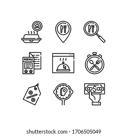 Línea de conjunto de iconos quitados - vector