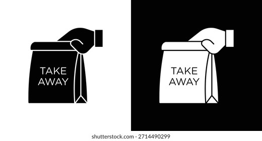Take away icons vector silhouette design. Vector flat graphic design illustration.