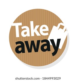 Take away on brown paper sticker