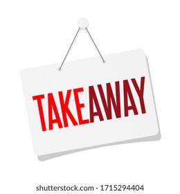 Take away on door sign hanhing
