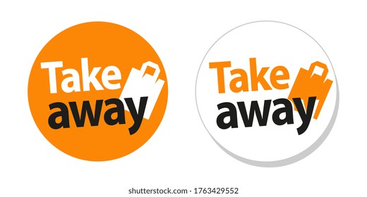 Take away on orange sticker