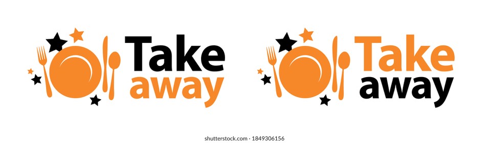Take away on white background vector