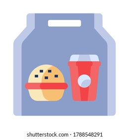 Take away online order filled outline style. Food Delivery Icon design for application, website, poster, printing.