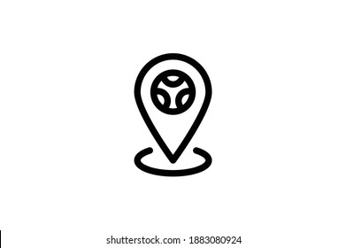 Take Away Outline Icon - Location