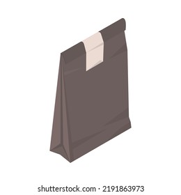 take away paper bag small isolated icon