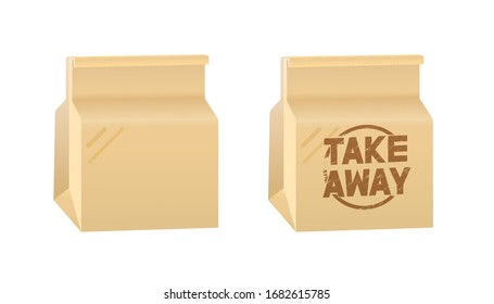 Take Away Paper Bag , Takeout Paper Bag 