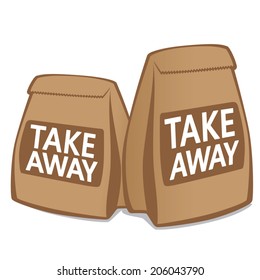 Take Away Paper Bag , Takeout Paper Bag 