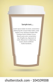 Take away paper coffee cup, eps10 vector