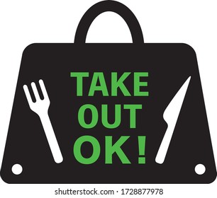 Take away paper food bag
