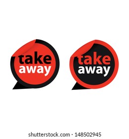 Take away red stickers and labels. Vector illustration 