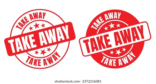 Take Away rounded vector symbol set on white background