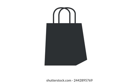 Take Away or Shopping Bag Icon. Vector isolated editable flat black and white illustration of a bag