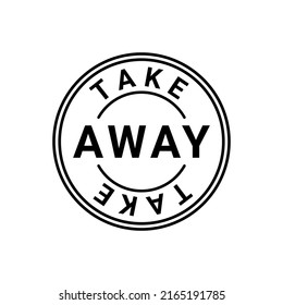 Take Away sign for food bag, line icon in circle. Takeout service. Symbol free takeaway food for fast delivery service. Vector illustration