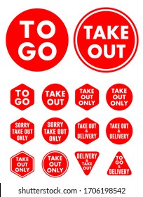 Take away sign icon. Graphic vector used for web, print, banner. Label or badge for order something just take away only