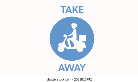 Señal De Ausencia. Vector negro aislado Ilustración de un tipo de motocicleta de entrega. Hombre en motocicleta haciendo un parto