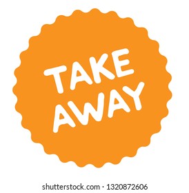 take away stamp on white background. Sign, label, sticker.