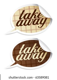 Take Away Stickers In Form Of Speech Bubbles.