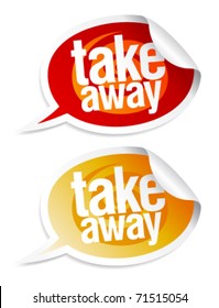 Take Away Stickers In Form Of Speech Bubbles.