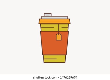Take away tea cup - Colorful icon - Tea icon set