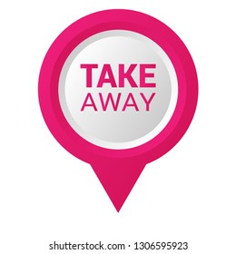 take away text and map pin. logo concept. Designed for your web site design, logo, app, UI.Take away sticker and Tag set