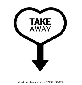 take away text and map pin. logo concept. Designed for your web site design, logo, app, UI.Take away sticker and Tag set
