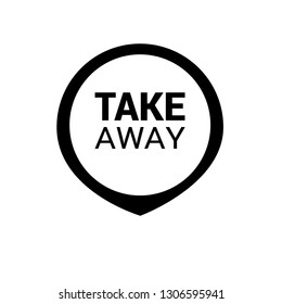 take away text and map pin. logo concept. Designed for your web site design, logo, app, UI.Take away sticker and Tag set