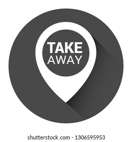 take away text and map pin. logo concept. Designed for your web site design, logo, app, UI.Take away sticker and Tag set