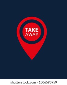 take away text and map pin. logo concept. Designed for your web site design, logo, app, UI.Take away sticker and Tag set