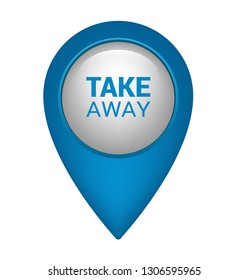 take away text and map pin. logo concept. Designed for your web site design, logo, app, UI.Take away sticker and Tag set