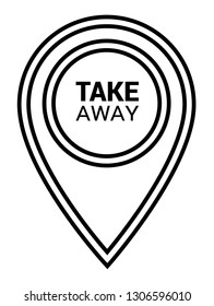 take away text and map pin. logo concept. Designed for your web site design, logo, app, UI.Take away sticker and Tag set
