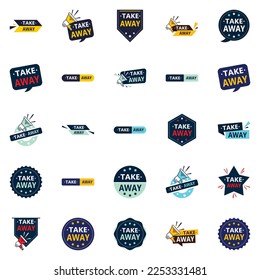 La colección de vectores Take Away 25 Diseños dinámicos para tu próxima campaña de alimentos