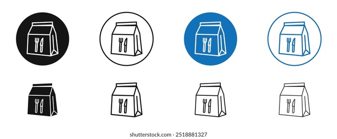 Take away vector icon in black and blue colors