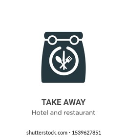 Take away vector icon on white background. Flat vector take away icon symbol sign from modern hotel and restaurant collection for mobile concept and web apps design.