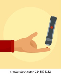 Take blood from finger background. Flat illustration of take blood from finger vector background for web design