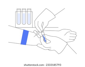 Take a blood sample abstract concept vector illustration. Patient deals with complete blood count testing, medical examination, laboratory test, disease prevention, vein sample abstract metaphor.