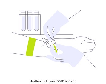 Take a blood sample abstract concept vector illustration. Patient deals with complete blood count testing, medical examination, laboratory test, disease prevention, vein sample abstract metaphor.